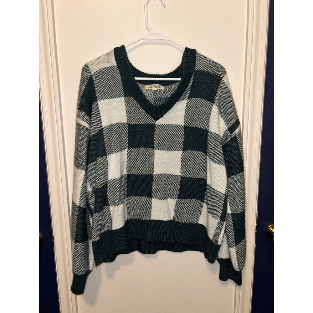 Listicle Women’s Checkered Sweater | Size S | Excellent Conditon
